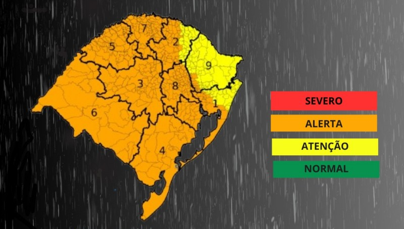 Defesa Civil emite alerta para risco de temporal na Região das Missões 