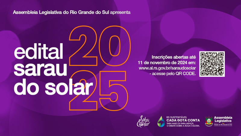 AL lança edital de seleção de artistas para o Sarau do Solar 2025 - Cantando Juntos o Mundo Melhora