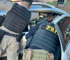 PRF e BM prendem contrabandista com 18 mil maços de cigarros em Roque Gonzales