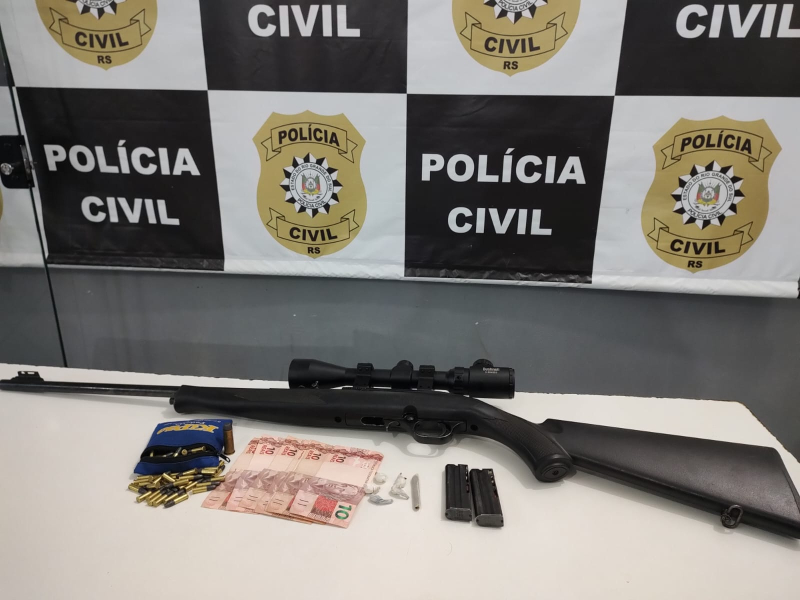 Munições, arma e drogas são apreendidas pela Polícia em São Luiz Gonzaga