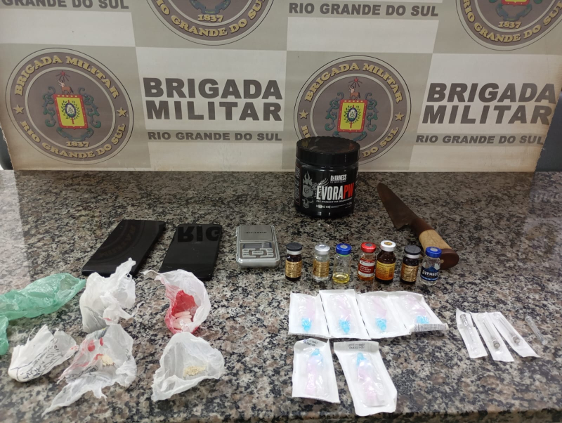 Homem é preso com maconha, cocaína e anabolizantes em Santo Ângelo