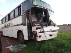 Ônibus de turismo de Santo Ângelo se envolve em colisão em Palmeira das Missões