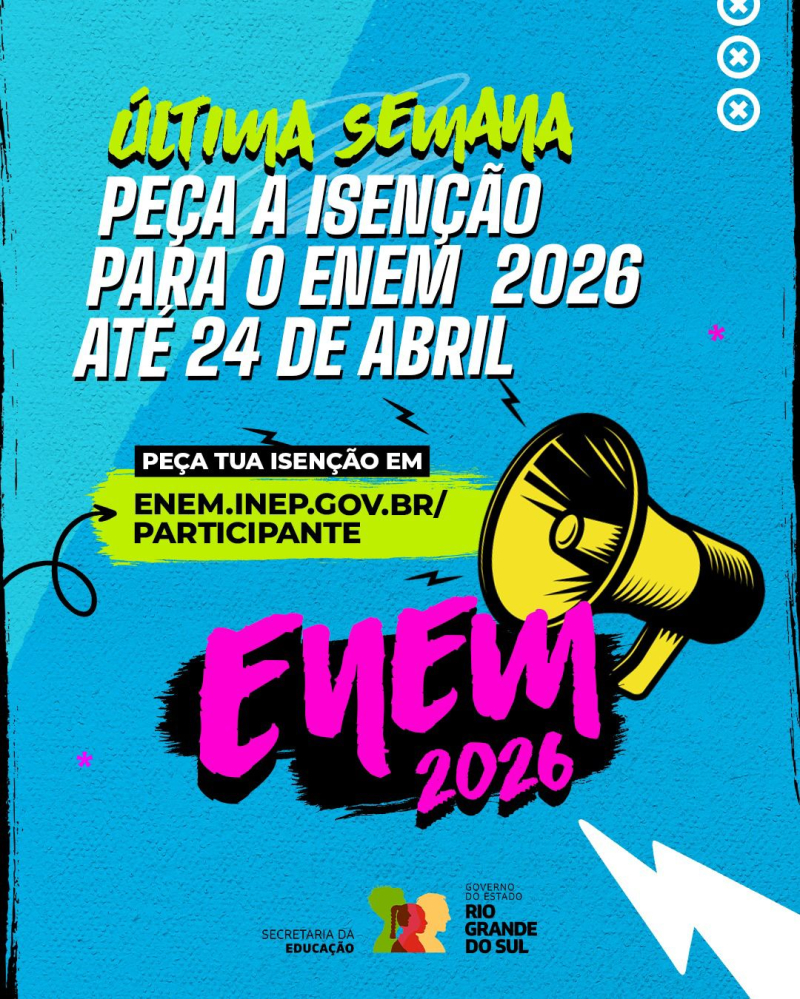 Prazo para isenção para inscrição do Enem acaba nesta Sexta