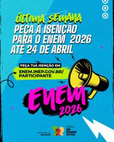 Prazo para isenção para inscrição do Enem acaba nesta Sexta