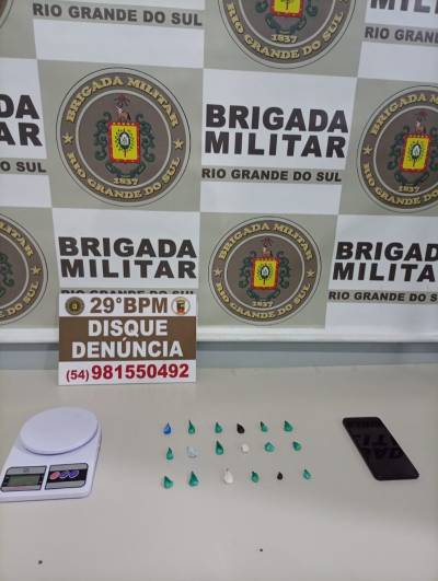 Prisão por tráfico de drogas é registrada pela Brigada Militar em Ijuí