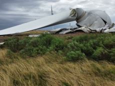 Vendaval provoca queda de turbina de aerogerador em Sant’Ana do Livramento
