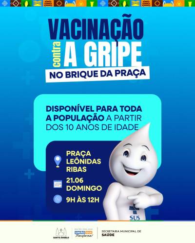 Vacinação contra a gripe será realizada neste domingo, 21, no Brique da Praça