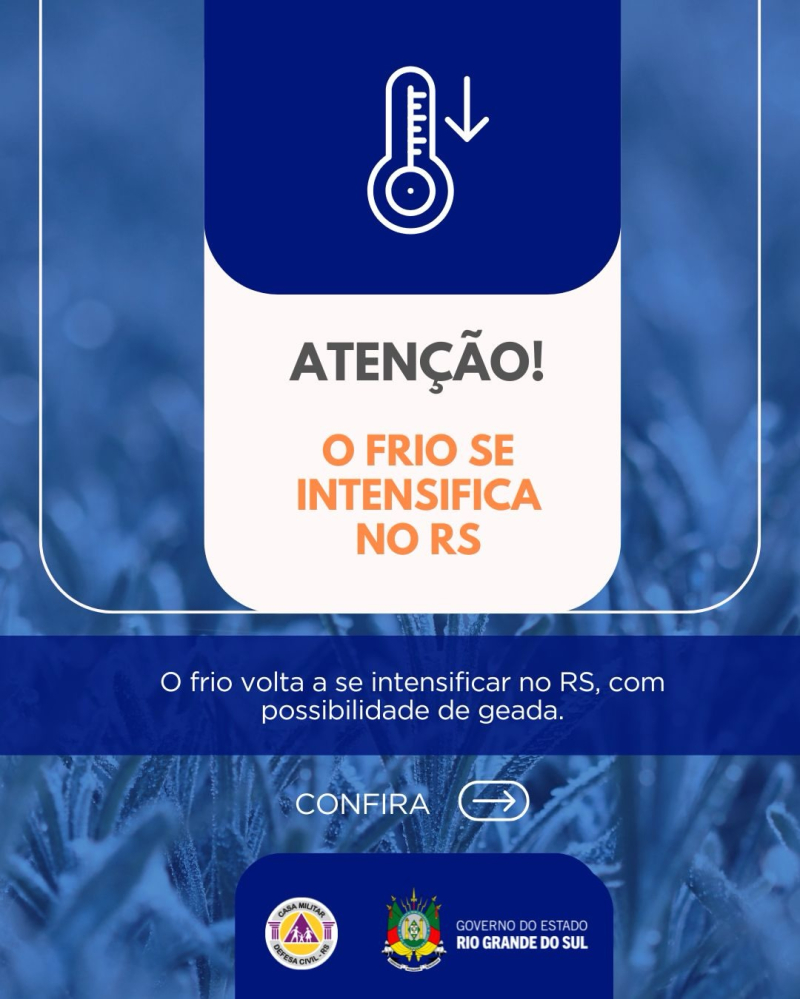 Frio intenso retorna ao Rio Grande do Sul com risco de geada