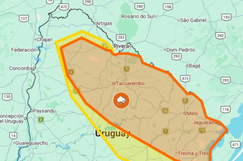 Temporal deixa uma pessoa morta e provoca destruição no Uruguai