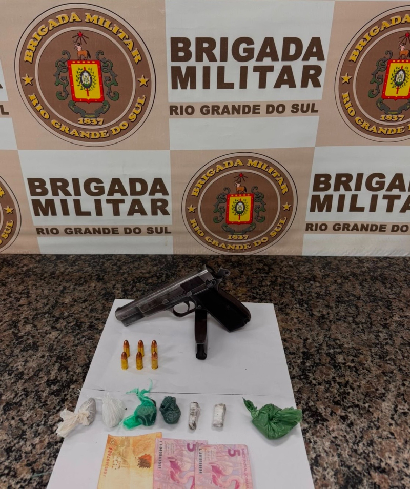 Homem é preso por tráfico de drogas e porte irregular de arma de fogo