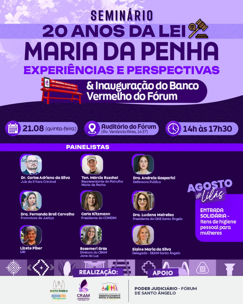 Seminário marca 20 anos da Lei Maria da Penha