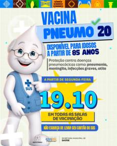 Santo Ângelo inicia vacinação com pneumo 20 para idosos a partir de 85 anos 