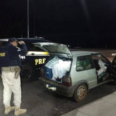 PRF apreende mais de 500 garrafas de cerveja dentro de carro na Fronteira Oeste